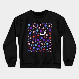 Polyhedral Dice Set Space Pattern Crewneck Sweatshirt